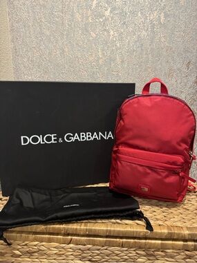 Dolce & Gabbana Red Nylon Backpack